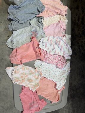 Baby Girls' Pink and Gray Onesie Set - Multi-Pack